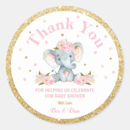 Elephant Baby Shower Thank You Sticker Labels
