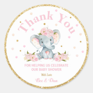 Elephant Baby Shower Thank You Sticker Labels