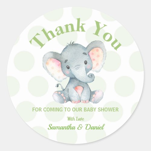 Elephant Baby Shower Thank You Sticker Labels Boy