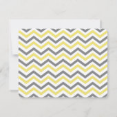 Elephant Baby Shower Thank You Yellow Gray Chevron Note Card (Back)