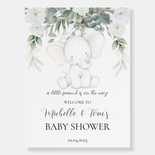 Elephant Baby Shower Welcome  Foam Board