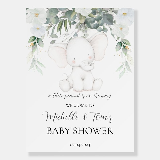 Elephant Baby Shower Welcome  Foam Board (Front)