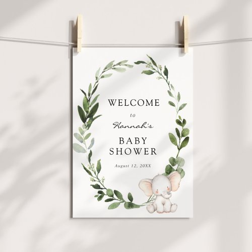 Elephant Baby Shower Welcome Sign