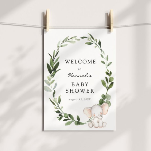 Elephant Baby Shower Welcome Sign (Creator Uploaded)