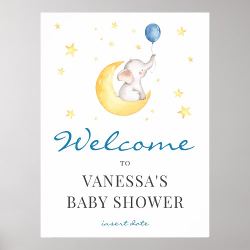 Elephant Baby Shower Welcome Sign