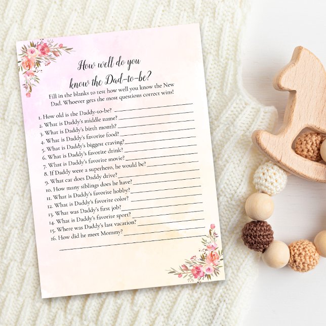 Elephant Baby Shower Who Knows Daddy Best Game Invitation (Creator Uploaded)