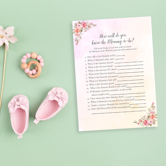 Elephant Baby Shower Who Knows Mommy Best Game Invitation (Creator Uploaded)