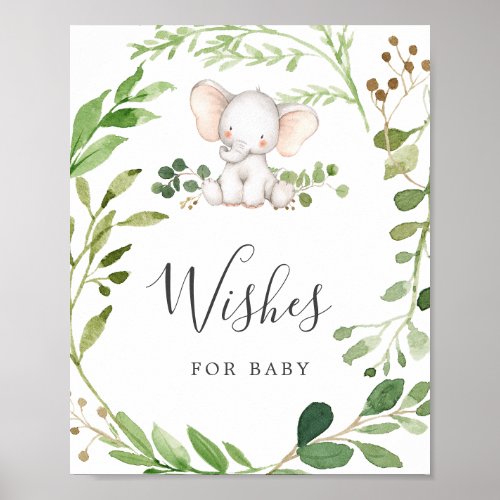 Elephant Baby Shower Wishes For Baby Sign