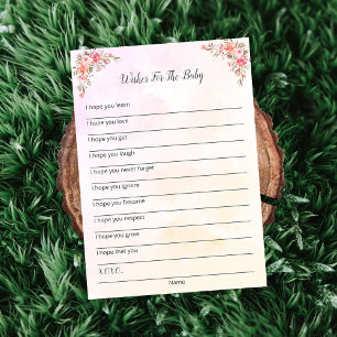 Elephant Baby Shower Wishes For The Baby Card