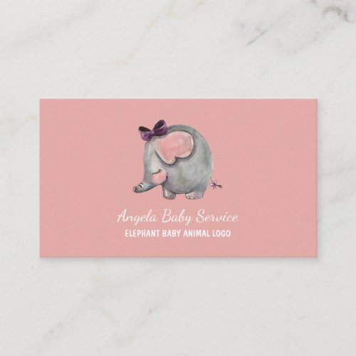 Elephant Baby sitter Daycare Preschool Teacher Business Card