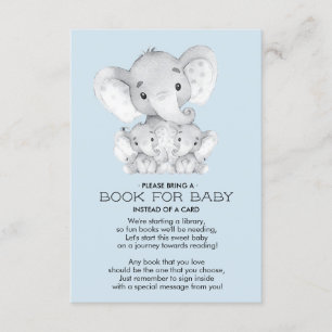 Elephant Baby Twins Shower Book for Baby Card