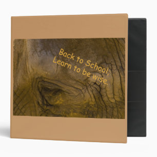 Elephant Back to School Binder