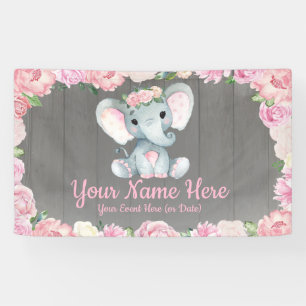Elephant Backdrop Table Decor, Banner Sign Decor