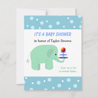 Elephant Balancing Act Baby Shower Invitation