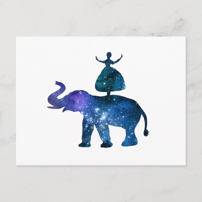 elephant ballerina art postcard (Front)
