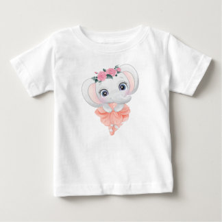 Elephant Ballerina Baby T-Shirt