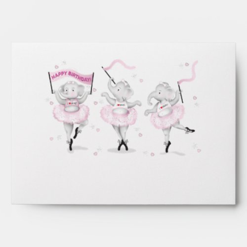 Elephant Ballerina Dance Birthday Envelope