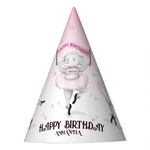 Elephant Ballerina Dance Birthday Party Hat