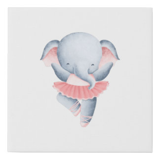 Elephant Ballerina  Faux Canvas Print