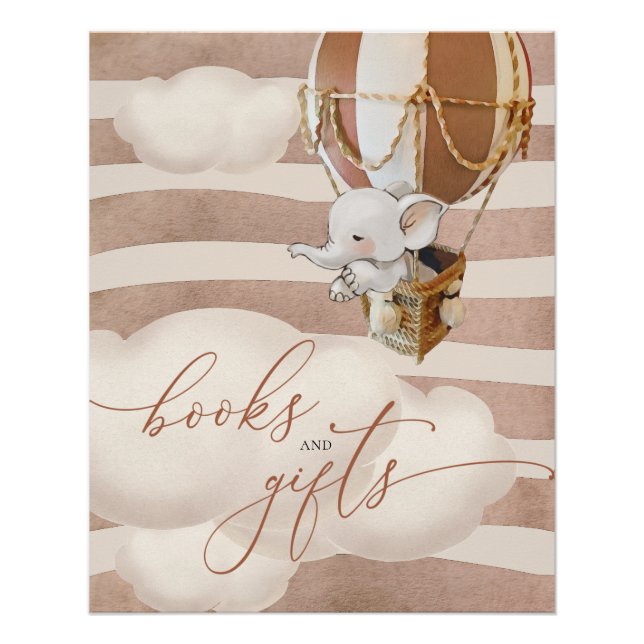 Elephant Balloon Baby Books and Gifts Poster (Front)