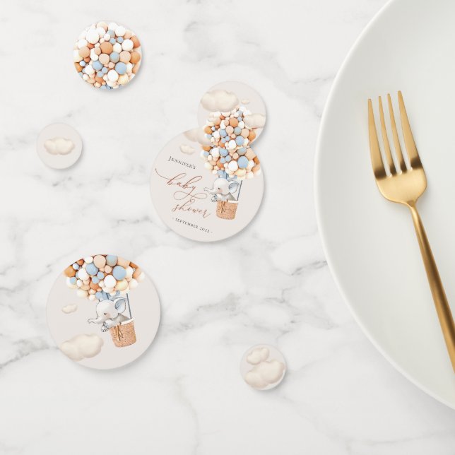 Elephant Balloon Baby Shower Confetti (Group)