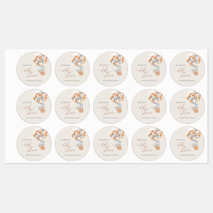 Elephant Balloon Baby Shower Labels