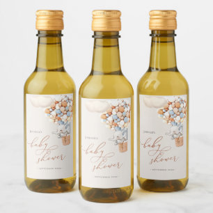 Elephant Balloon Baby Shower Mini Wine Label