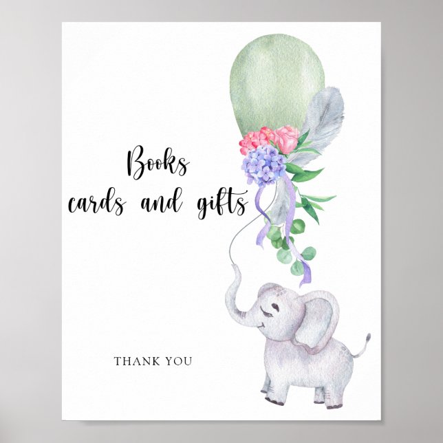 Elephant & Balloon books cards and gifts poster (Front)