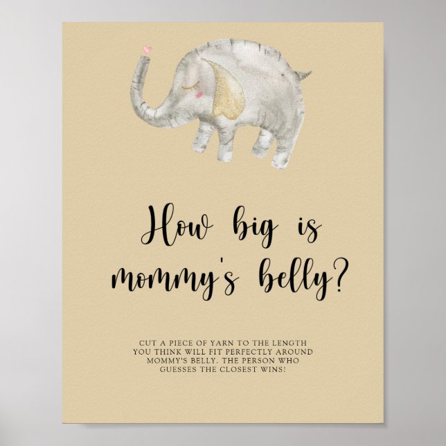 Elephant Balloon How big is mommy's belly game Poster (Front)