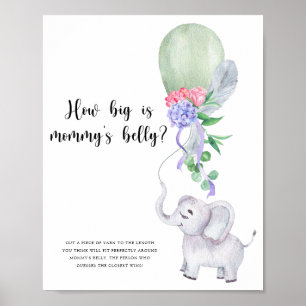 Elephant & Balloon How big is mommy's belly game Poster
