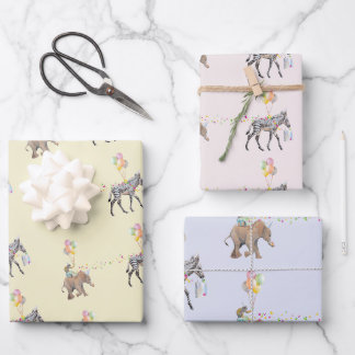 Elephant balloon Party Cadeaupapier Vellen Set Wrapping Paper Sheets