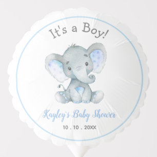 Elephant Balloon (Personalized Boy Baby Shower)
