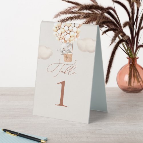 Elephant Balloon Table Number Table Tent Sign