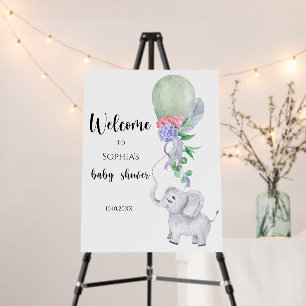 Elephant & Balloon Welcome baby shower Foam Board