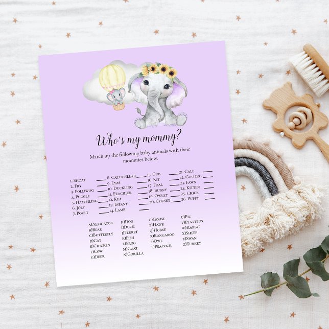 Elephant Balloon Who's My Mommy Purple Baby Game (Creator Uploaded)