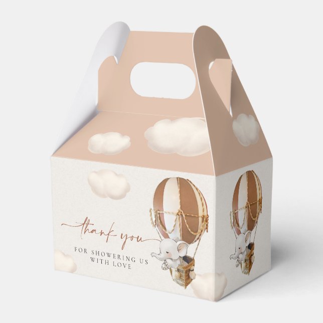 Elephant Balloons Favor Box (Front Side)