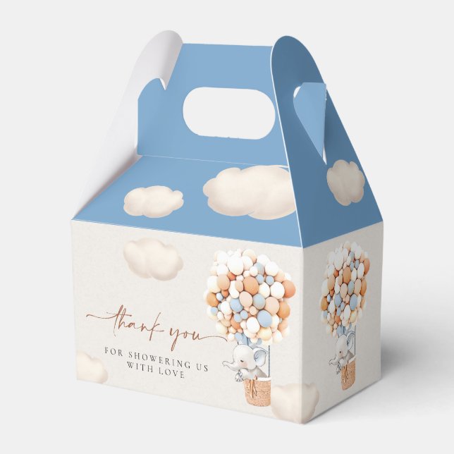 Elephant Balloons Favor Box (Front Side)