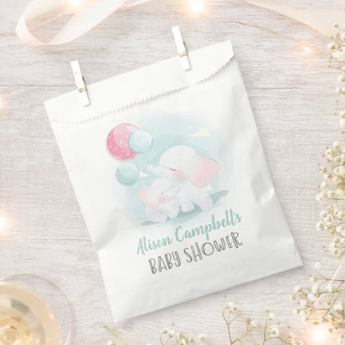 Elephant Balloons Gender Neutral Baby Shower Favor Bag