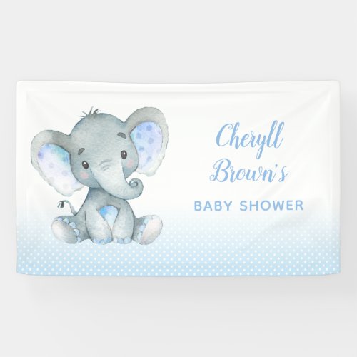Elephant Banners _ Baby Shower Backdrops Blue