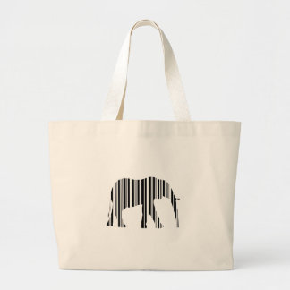 ELEPHANT BARCODE Animal Bar Code Pattern Design Large Tote Bag