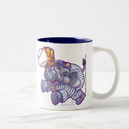 Elephant Baseball Player Mug