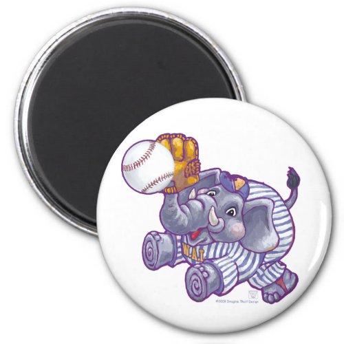 Elephant Baseball Star Magnet