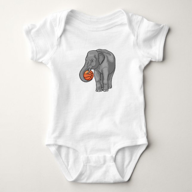 Elephant Basketball player Basketball Baby Bodysuit (Front)