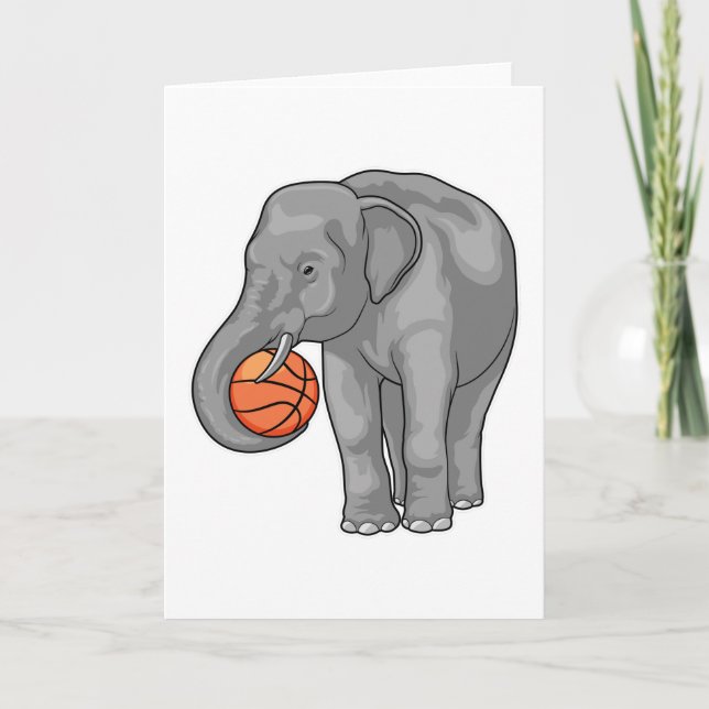 Elephant Basketball player Basketball Card (Front)