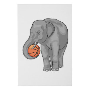 Elephant Basketball player Basketball Faux Canvas Print