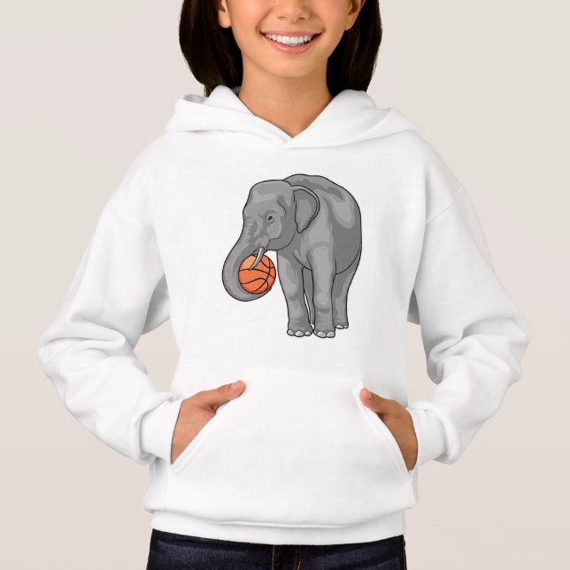 Elephant Basketball player Basketball Hoodie (Front)