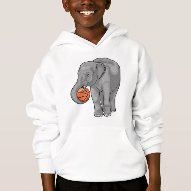 Elephant Basketball player Basketball Hoodie (Front)