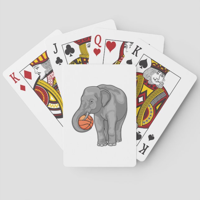 Elephant Basketball player Basketball Poker Cards (Back)