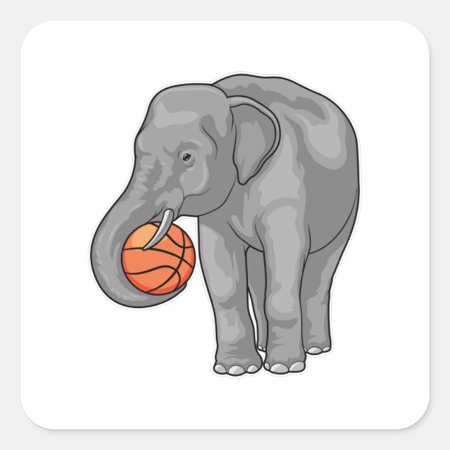 Elephant Basketball player Basketball Square Sticker (Front)