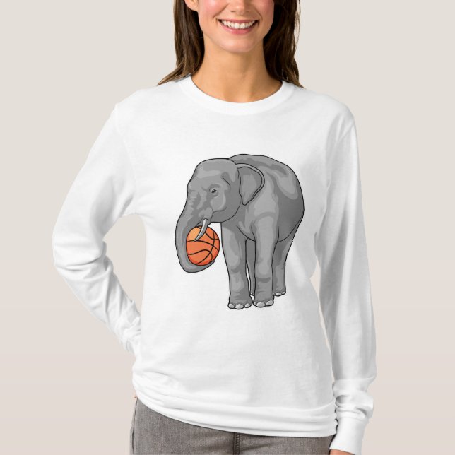 Elephant Basketball player Basketball T-Shirt (Front)